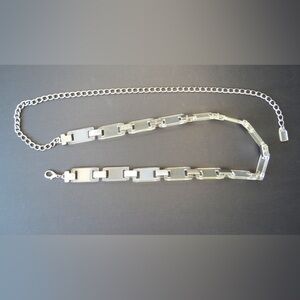 VINTAGE LUCITE BELT Links With SILVER TONE Metal